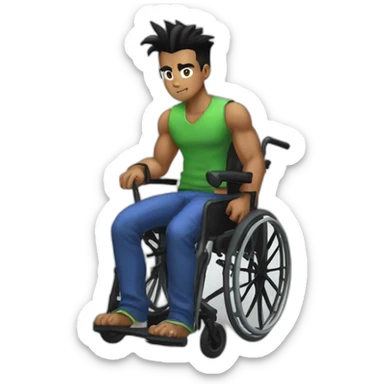 beast gohan in a wheelchair sticker
