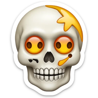 Cette emoji 💀fusionne avec celui la 🤯 sticker