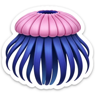 sea anemone blue pink sticker