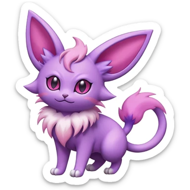 -Espeon-Skitty-Pokémon-Fakémon-hybrid-creature (full body) sticker