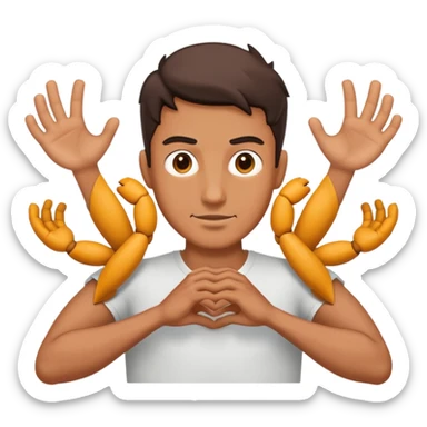 man with multiple arms, like a Hindu deity sticker