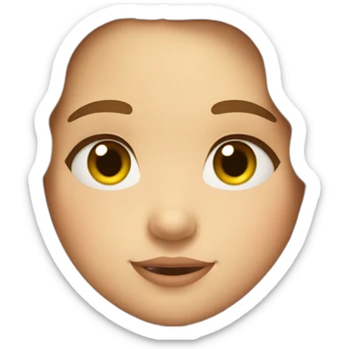 A chubby girl with medium wavy hair, brown eyes, winks, and cheeks  sticker