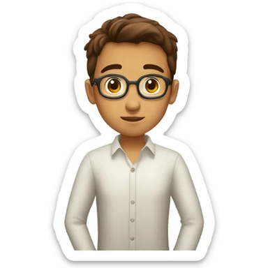 garçon brun aux yeux marrons sticker