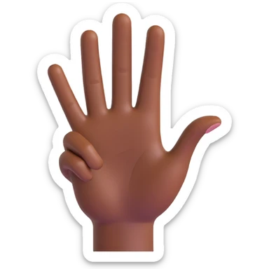 hand making the 'OK' gesture, dark brown skin tone, 3D emoji style sticker