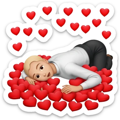 Fainting in love sticker