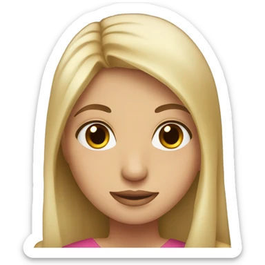 girl with brown eyes and blond hair holding book in arabic  sticker