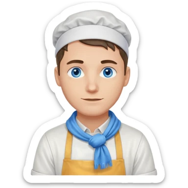 hold men blue eyes, apron painting scarf sticker