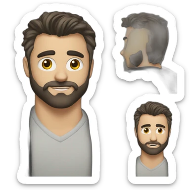 Young Matt Leblanc with beard sticker