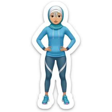 High resolution full body of a girl wearing a hijab and is a fitness trainer sticker