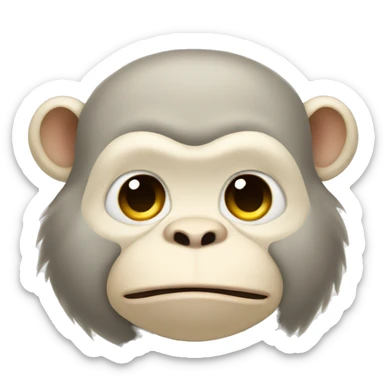 chubby white monkey with a belly sticker