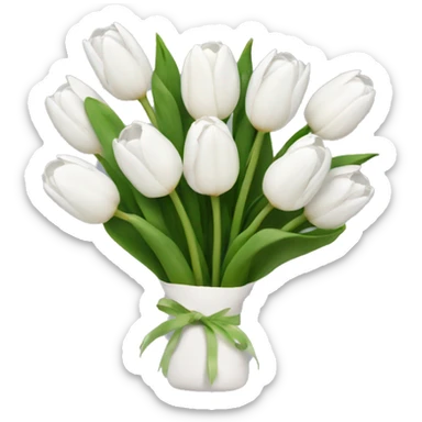 white tulip bouquet  sticker