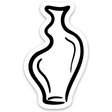 aesthetic vase with flowing lines sticker