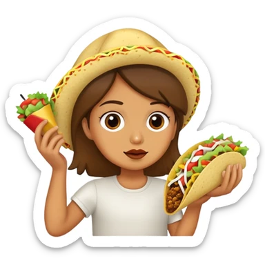 a little chic with eating a taco sticker