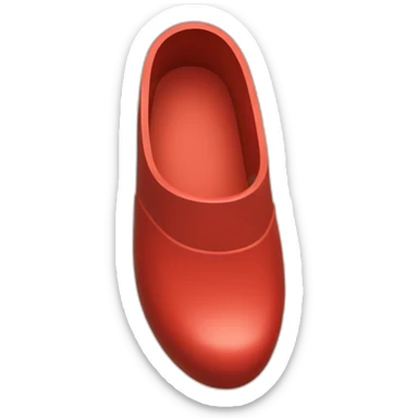 red Wooden clog with closed heel sticker