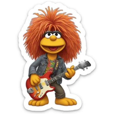 rock and roll fraggle sticker