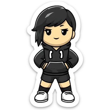 Roblox girl with fashionable outfit and attitude pose sticker