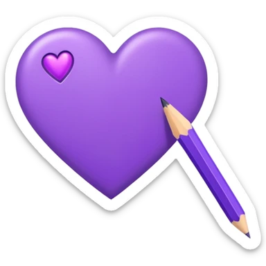hand drawn letter with purple heart sticker