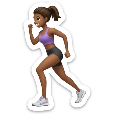 A girl does a workout sticker