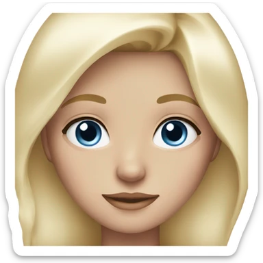 Blonde Girl With Blue Eyes, long eyelashes and light pink outfit sticker