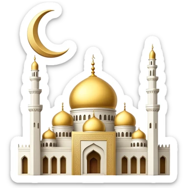 mosque with crescent moon sticker