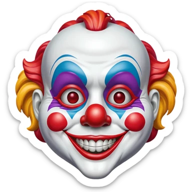 Mask – Painted clown mask with wide grin sticker