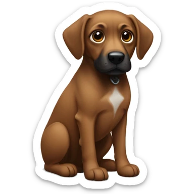 Un perro marrón con manas negras sticker