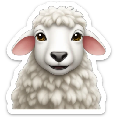 Un mouton blanc avec des cornne qui a un bando de pirates sticker