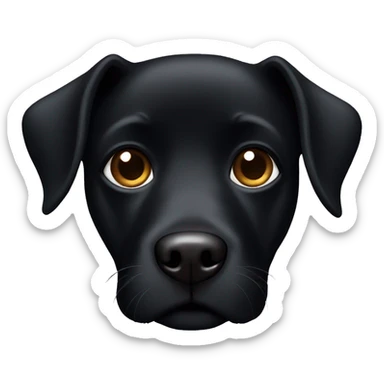 black dog with brown eyes sticker