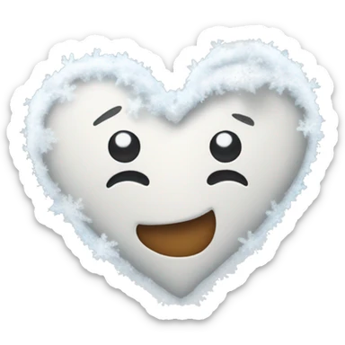Letter snow heart sticker