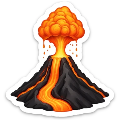 Volcano with Lava sticker