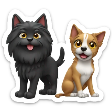 Dog and çat sticker