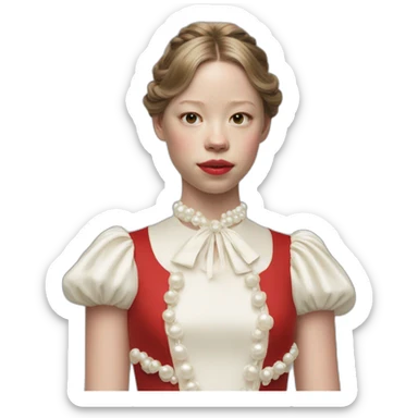pearl (mia goth) in her red audition dress sticker