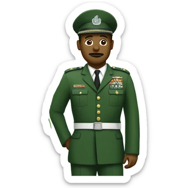 Commander soluting with a marijuana leaf as a backdrop sticker