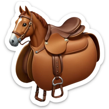 caballo con toda la montura sticker