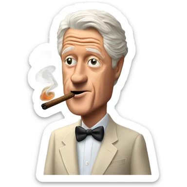 Bill Clinton smoking a cigar ￼ sticker