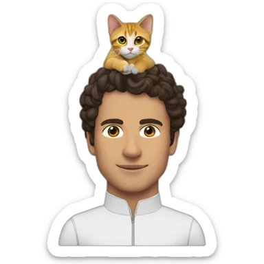 Lando norris with a cat on his head sticker