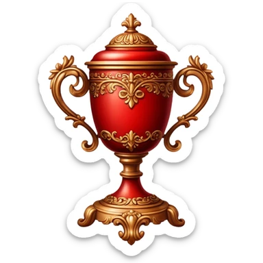 Romantic reddish vintage item sticker