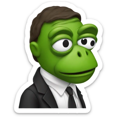 gigachad as kermit the frog sticker
