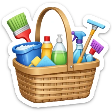 cleaning basket sticker