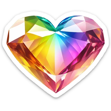 Heart shaped 56-carat rainbow diamond sticker