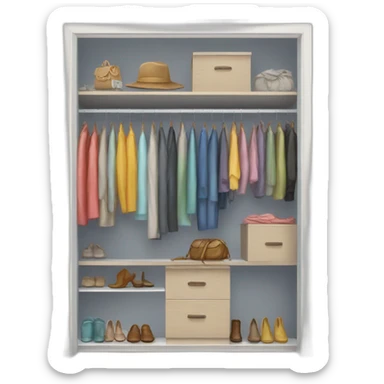 closet with clothes sticker