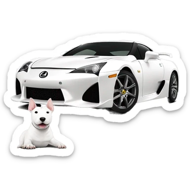 Bull terrier and Lexus Lfa sticker