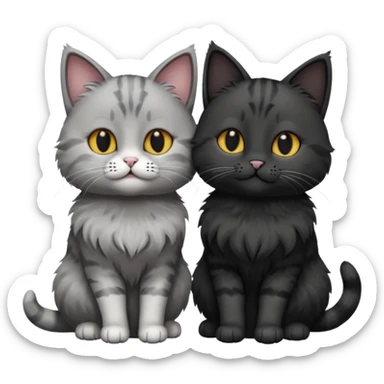 You can make an emoji of two cats looking at each other, one black and the other gray. sticker