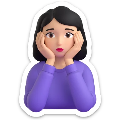 sad woman sticker