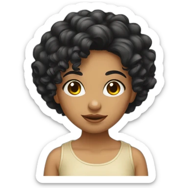 Beautiful Brazilian girl with curly black hair sticker