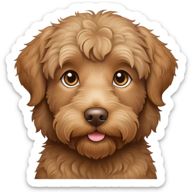light brown labradoodle with hazel eyes  sticker