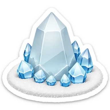 coarse salt, small mound or scatter, large crystals, translucent white, angular uneven shapes, subtle light reflection, dry mineral texture, size and form variation, no container, spoon, or herbs, no faces, clean 3D, soft shadows, transparent background, emoji scale sticker