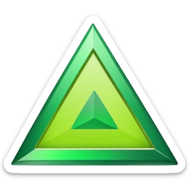 Triângulo verde apontado para baixo sticker