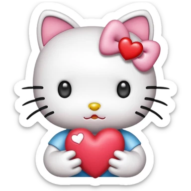 Hello Kitty co ojosde corazón  sticker