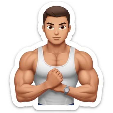 handsome hot bratz brunette man, muscles sticker